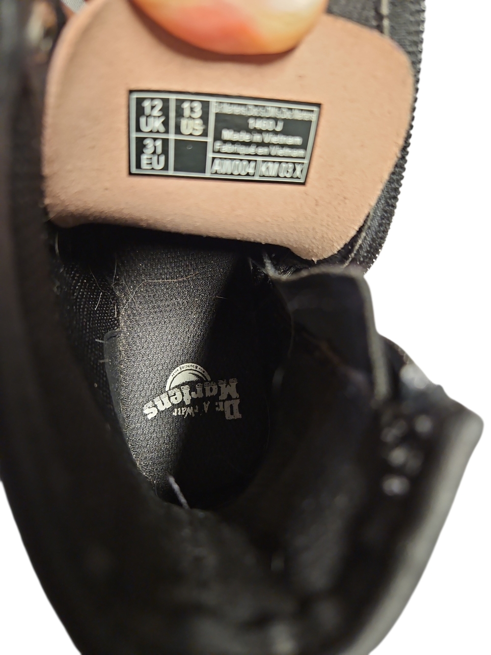 Dr Martens Junior 1460 Pale Pink Patent Combat Boots with Side Zipper Size 13US - Picture 6 of 7